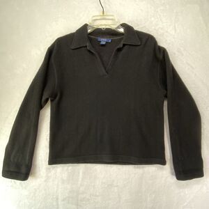 J. Crew Sweater Womens Medium lambs wool collar‎ v-neck black